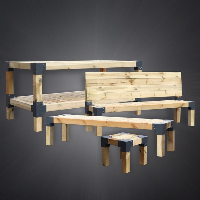 Łącznik narożnik 7x7 cm 90st. 3-końce Suki Plug-in antracyt