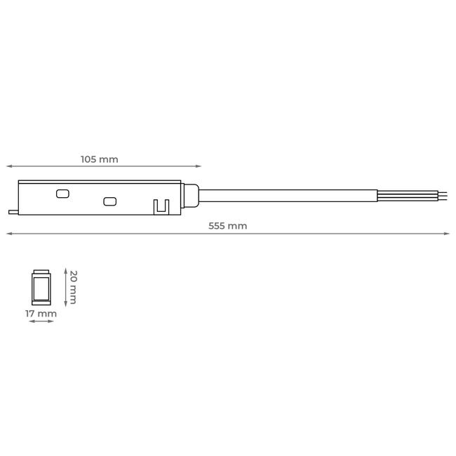 Łącznik zasilający kabel M-Line 1 m czarny DPM