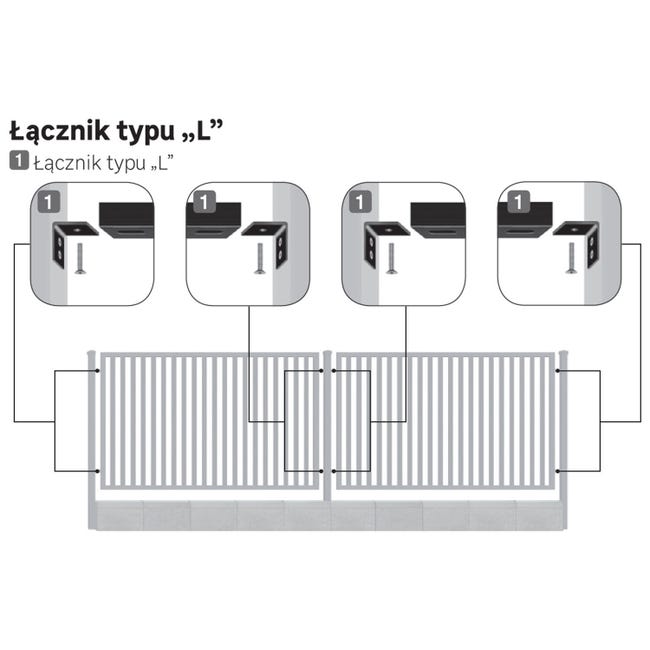 Łączniki L do przęseł 4szt. antracytowe Polbram