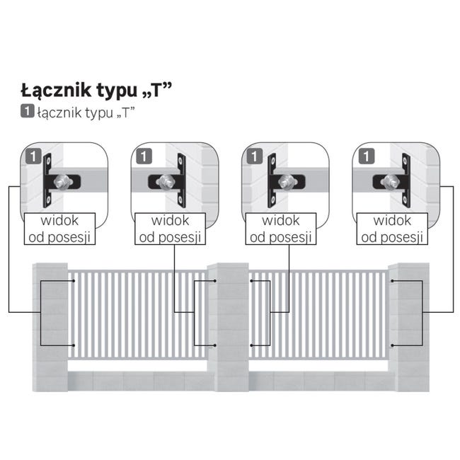 Łączniki T do przęseł 4szt. antracytowe Polbram
