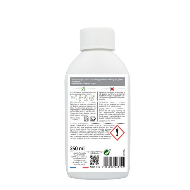 Środek czyszczący i nabłyszczający METALE aluminium - inoks & chrom 0.25 l STARWAX