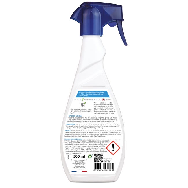 Środek do czyszczenia DRZWI & OKNA z PCV i aluminium 0.5 l STARWAX