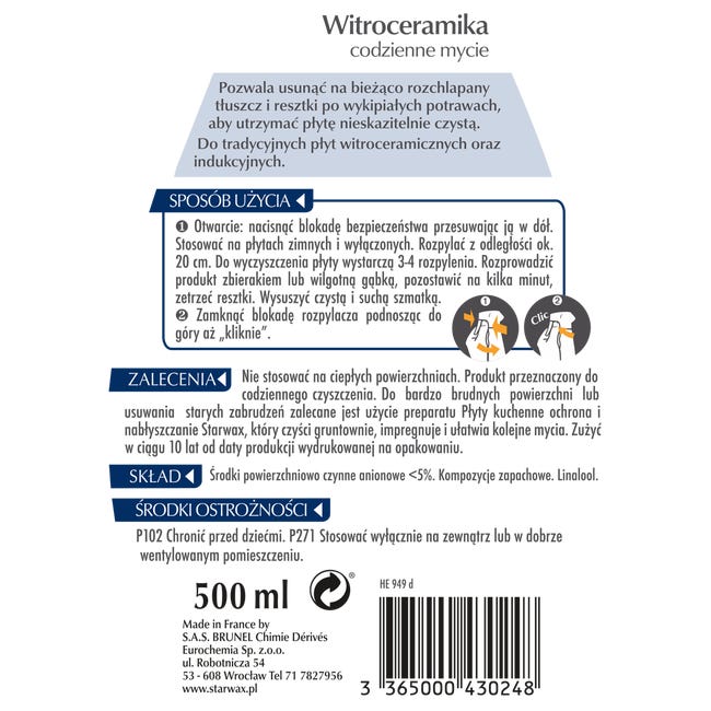 Środek do czyszczenia KUCHNIA witroceramika 0.5 l STARWAX