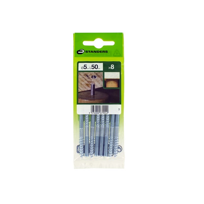 Śruba z podwójnym gwintem 5 x 50 mm 8 szt. Standers