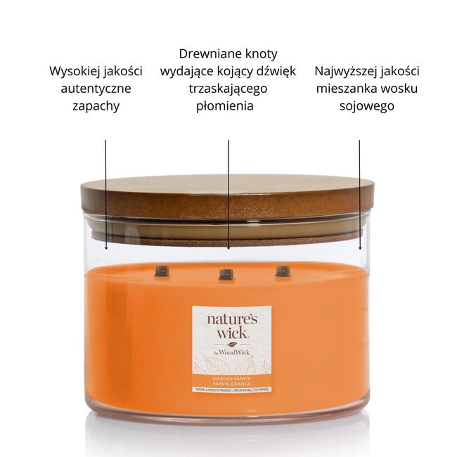 Świeca zapachowa w szkle Orange Papaya Woodwick