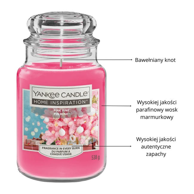 Świeca zapachowa w szkle Pink Pine Yankee Candle