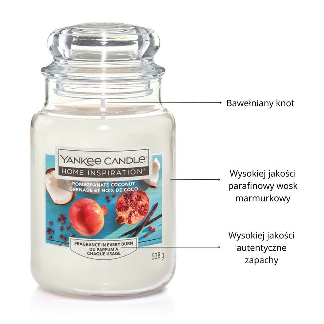 Świeca zapachowa w szkle Pomegranaten Coconut Yankee Candle