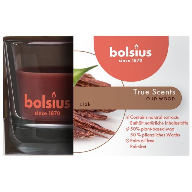 Świeca zapachowa w szkle True Scents drzewo agarowe Bolsius