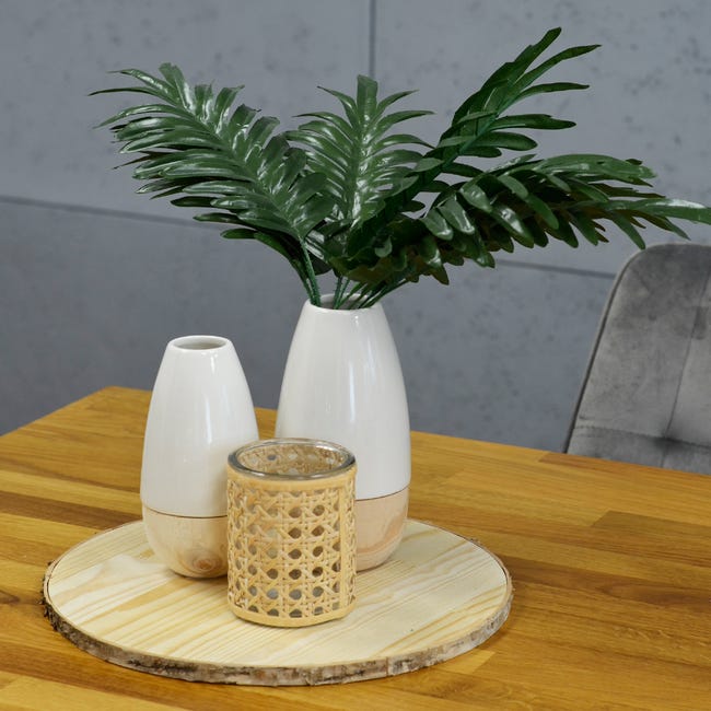 Świecznik dekoracyjny szklany rattan wys. 10 cm