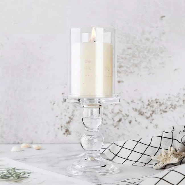 Świecznik na świecę stołową Glam wys. 8.8 cm transparentny