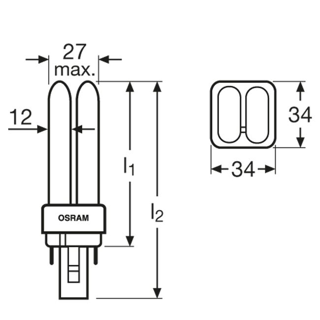 Świetlówka pinowa DULUX D G24 1200 lm OSRAM