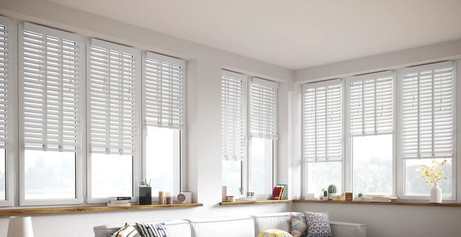Żaluzja drewniana 60 x 180 cm biała 50 mm