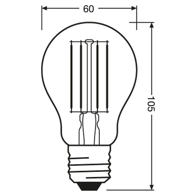 Żarówka E27 (230 V) 7,5 W 1055 lm Ciepła biel OSRAM