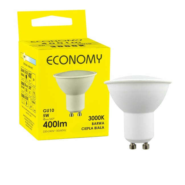Żarówka GU10 5 W = 36 W 400 lm Ciepła biel Economy