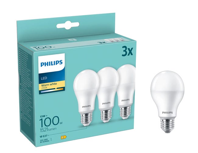 Żarówka LED 3 szt. 13 W 1521 lm Ciepła biel Philips