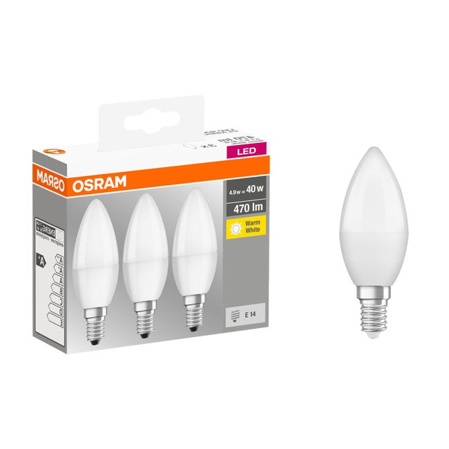 Żarówka LED 3 szt. E14 5.5 W = 40 W 470 lm Ciepła OSRAM