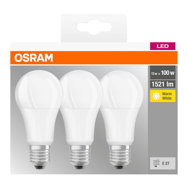 Żarówka LED 3 szt. E27 13 W = 100 W 1521 lm Ciepła OSRAM