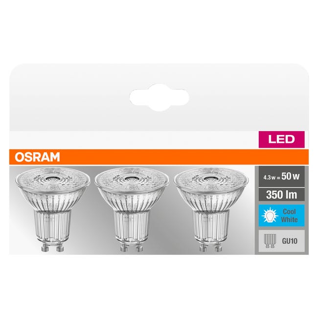 Żarówka LED 3 szt. GU10 4.3 W = 50 W 350 lm Neutralna OSRAM