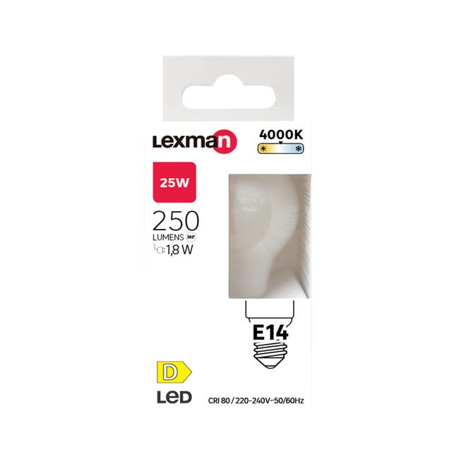 Żarówka LED E14 1,8 W 250 lm Neutralna biel Lexman