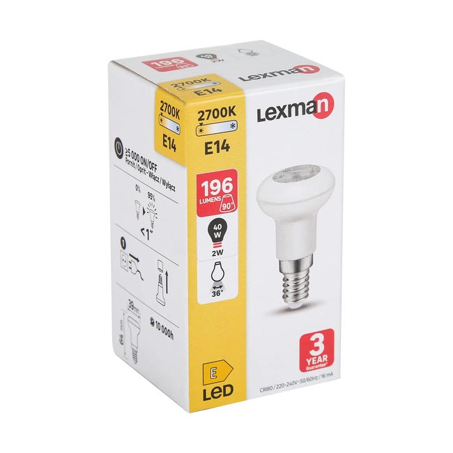 Żarówka LED E14 2W 196 LM Ciepła biel Lexman