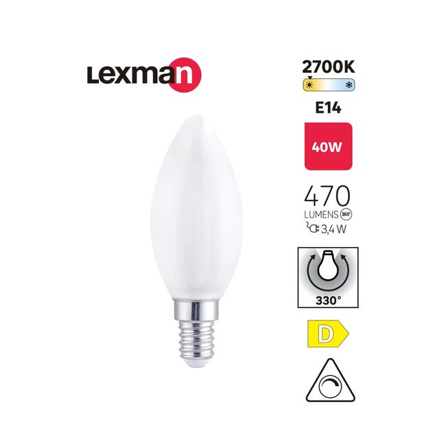 Żarówka LED E14 3,4 W 470 lm Ciepła biel Lexman