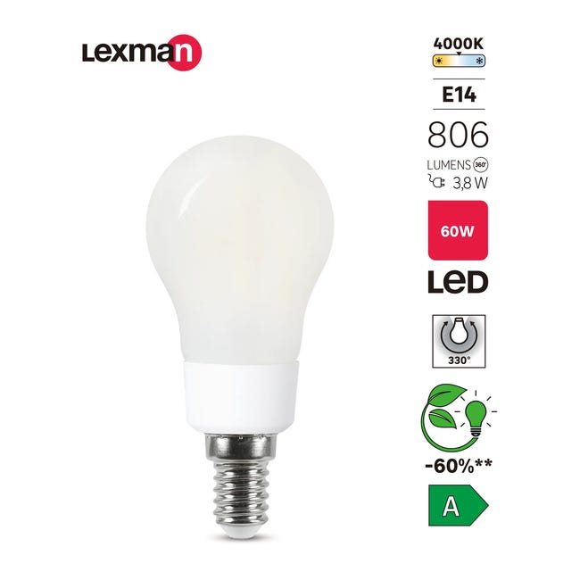 Żarówka LED E14 3,8 W 806 lm Neutralna biel Lexman