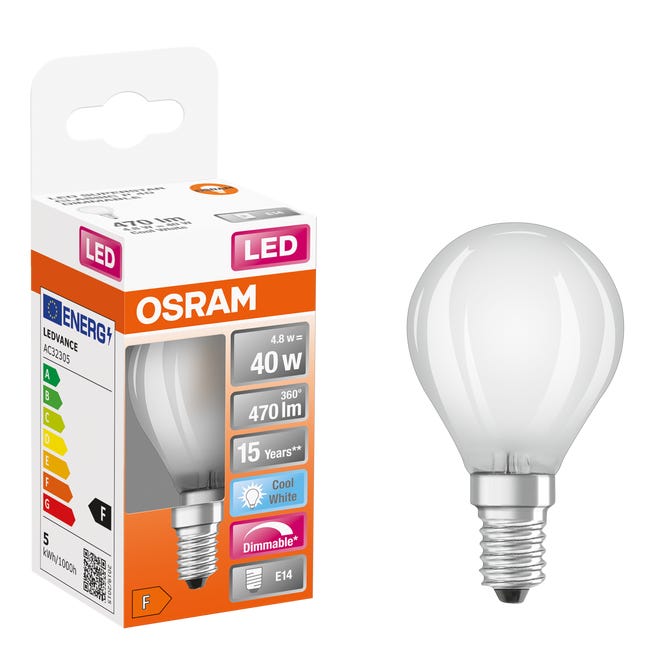 Żarówka LED E14 5 W = 40 W 470 lm Zimna biel Osram