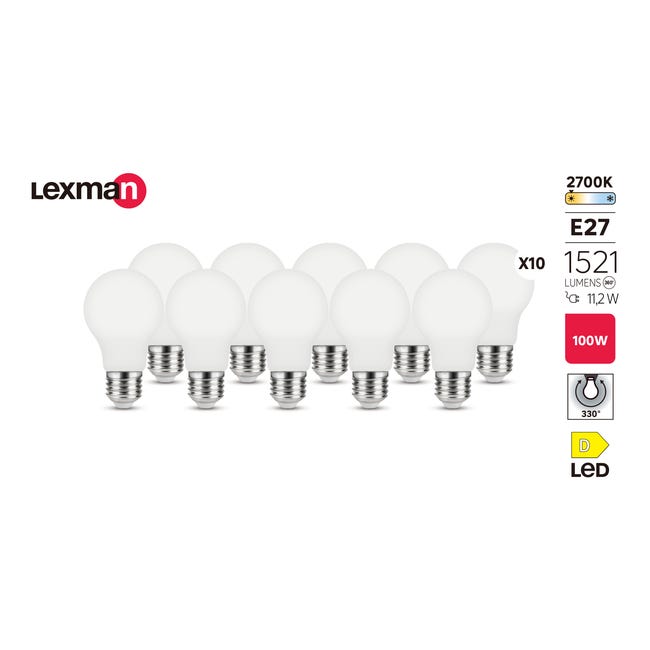 Żarówka LED E27 10 szt. 11,2 W 1521 lm Ciepła biel Lexman