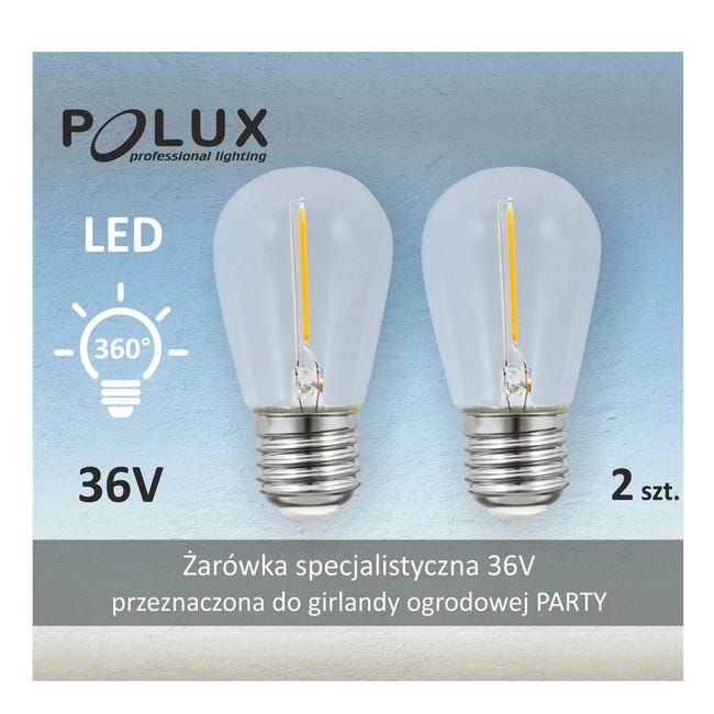 Żarówka LED E27 2 szt. Party 36 V 80 lm Ciepła Polux