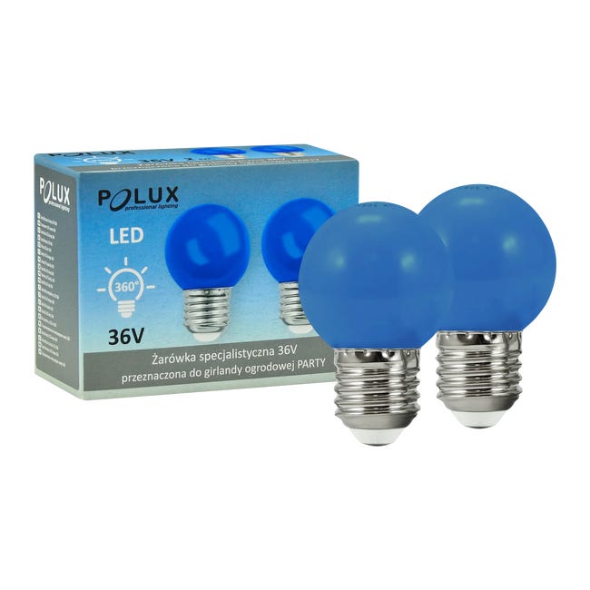 Żarówka LED E27 2 szt. Party 36 V Niebieska Polux
