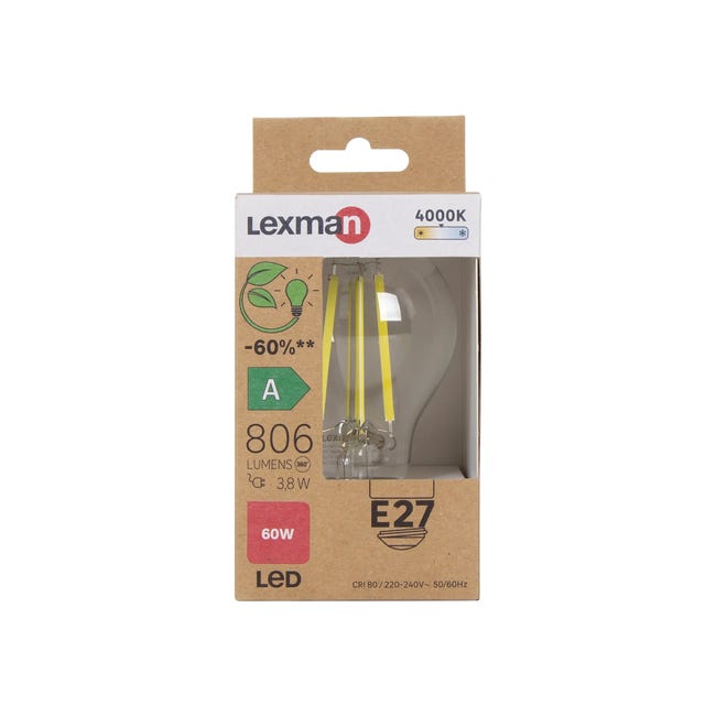 Żarówka LED E27 3,8 W 806 lm Neutralna biel Lexman