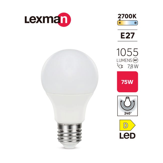 Żarówka LED E27 7,8 W 1055 lm Ciepła biel Lexman