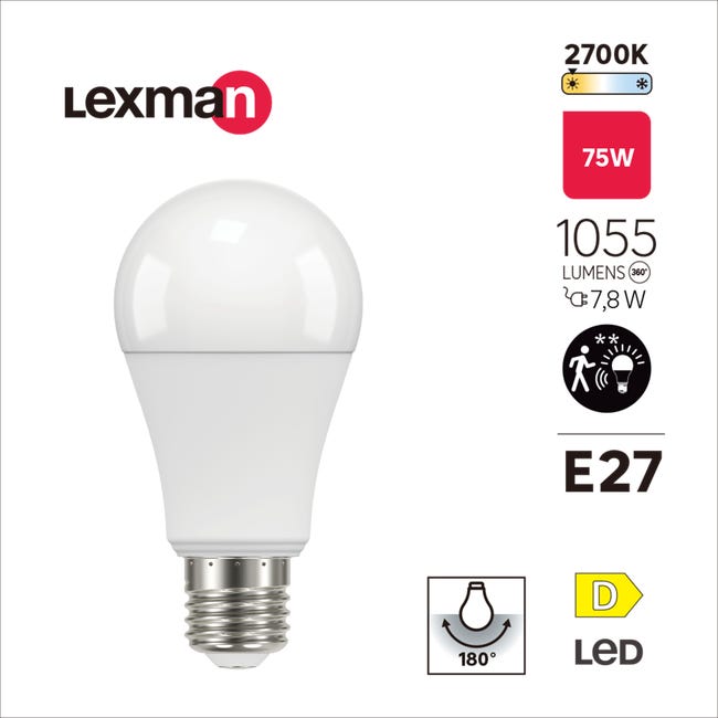 Żarówka LED E27 7,8 W 1055 lm Ciepła biel biel Lexman