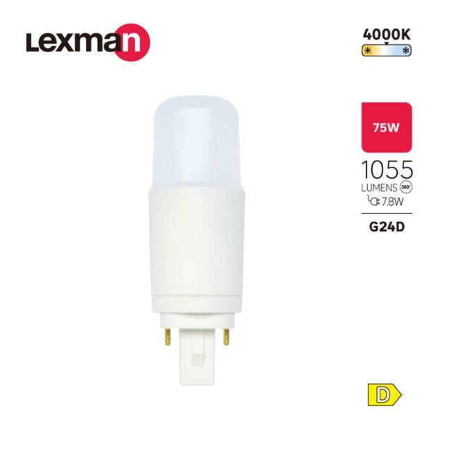 Żarówka LED G24D3 7,8 W 1055 lm Neutralna biel Lexman