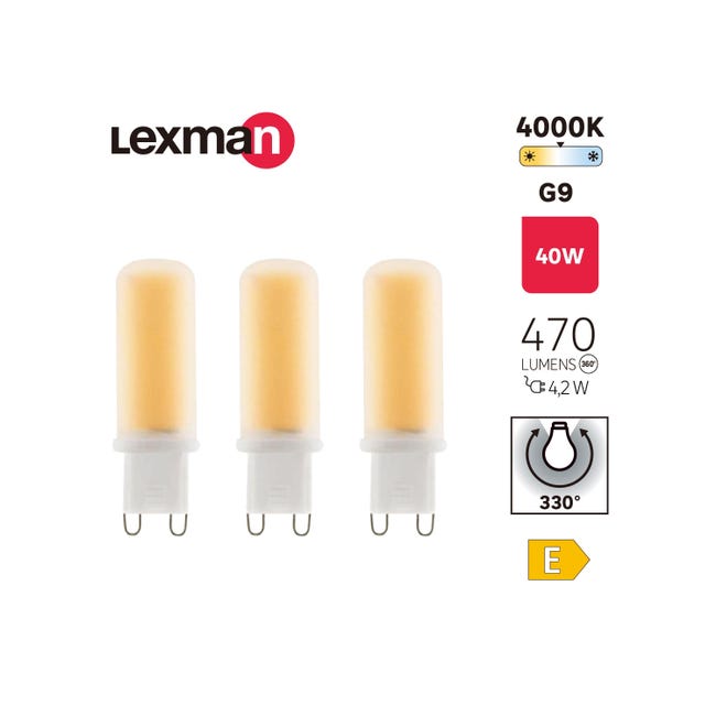 Żarówka LED G9 3 szt. 4,2 W 470 lm Neutralna biel Lexman