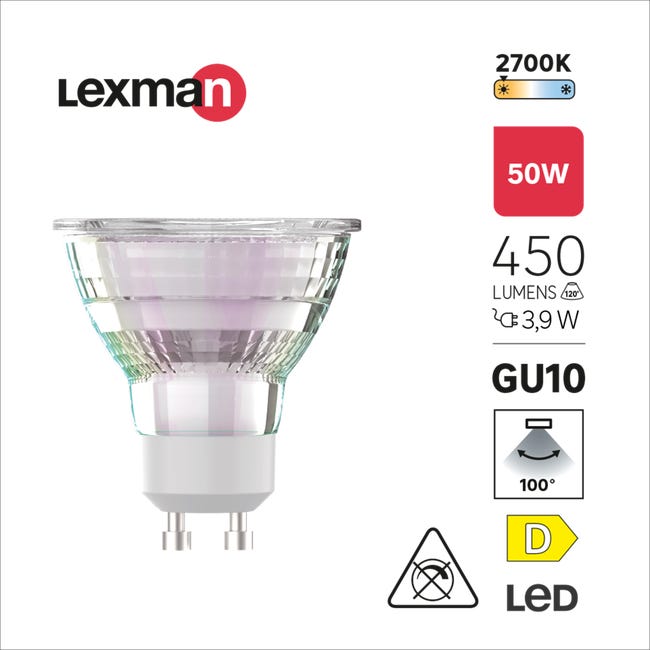 Żarówka LED GU10 3,9 W 450 lm Ciepła biel Lexman