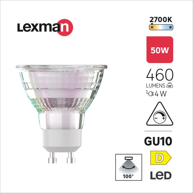 Żarówka LED GU10 4 W 460 lm Ciepła biel Lexman