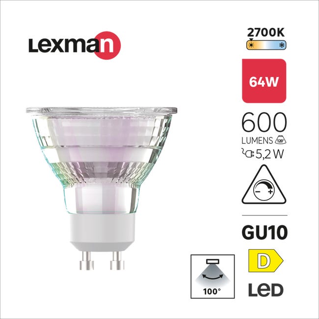Żarówka LED GU10 5,2 W 600 lm Ciepła biel Lexman