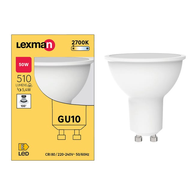 Żarówka LED GU10 5,4 W = 50 W 510 lm Ciepła biel Lexman