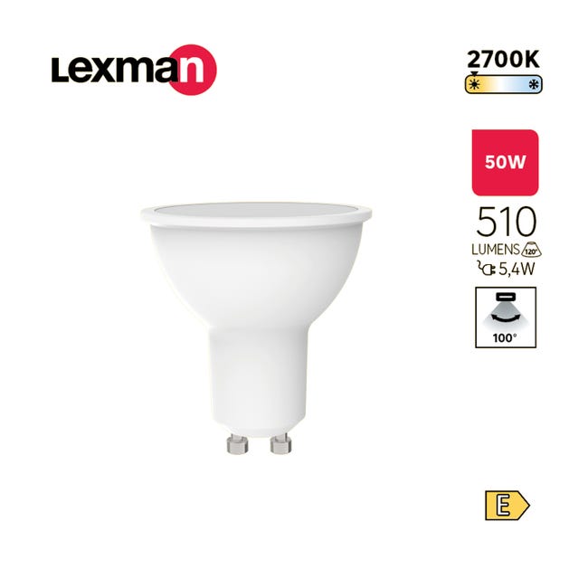 Żarówka LED GU10 5,4 W = 50 W 510 lm Ciepła biel Lexman