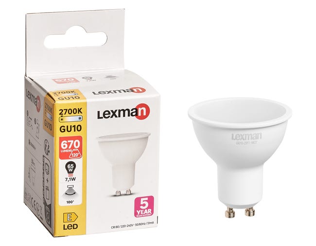 Żarówka LED GU10 7,1 W 670 lm Ciepła biel Lexman