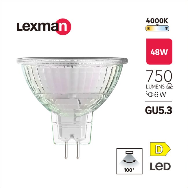 Żarówka LED GU5.3 6 W 750 lm Neutralna biel Lexman