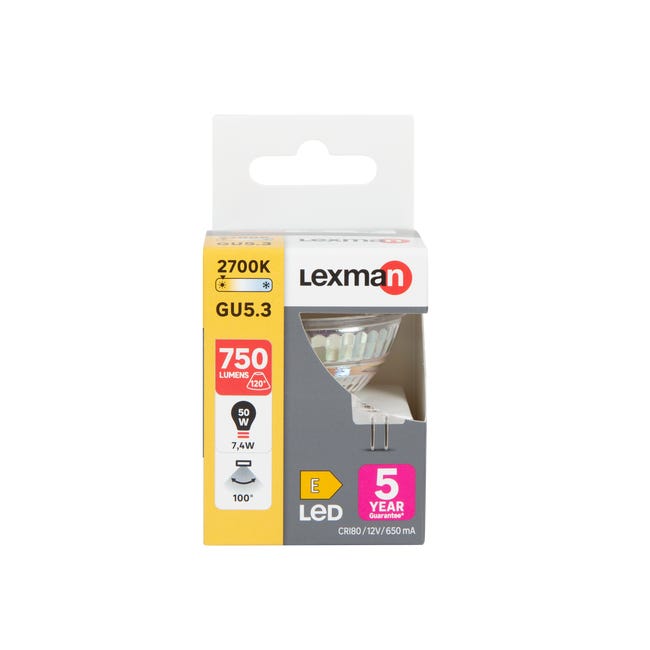 Żarówka LED GU5.3 7,4 W = 50 W 750 lm Ciepła biel Lexman