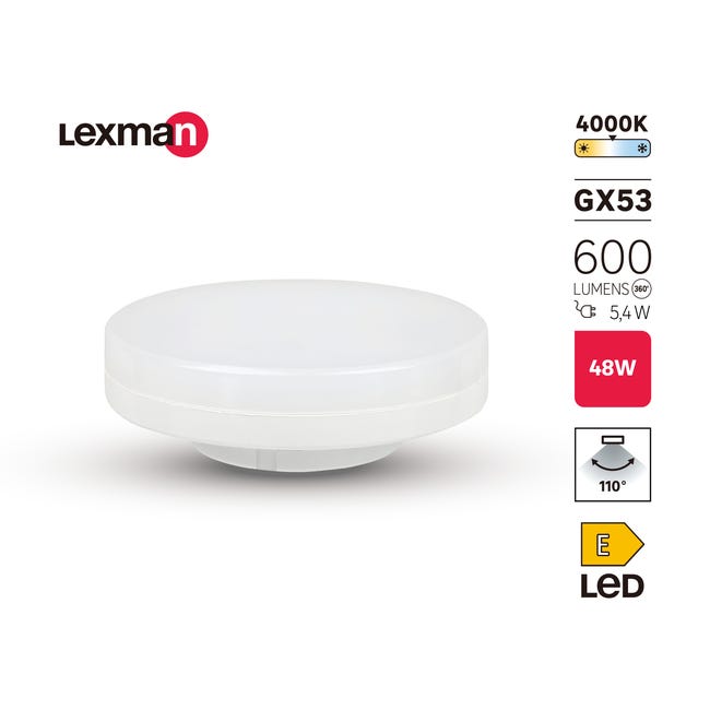 Żarówka LED GX53 5,4 W 600 lm Neutralna biel Lexman