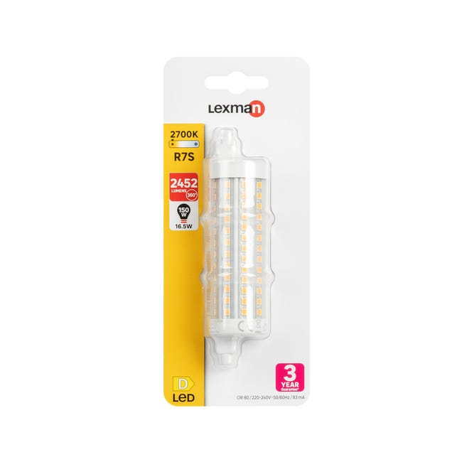 Żarówka LED R7S 16,5 W = 150 W 2452 lm Ciepła biel Lexman