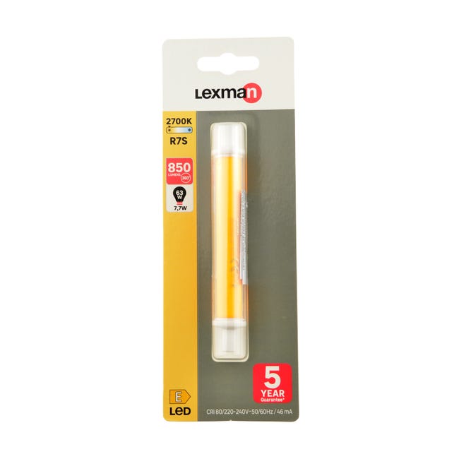 Żarówka LED R7S 7.7 W = 63 W 850 lm Ciepła biel Lexman