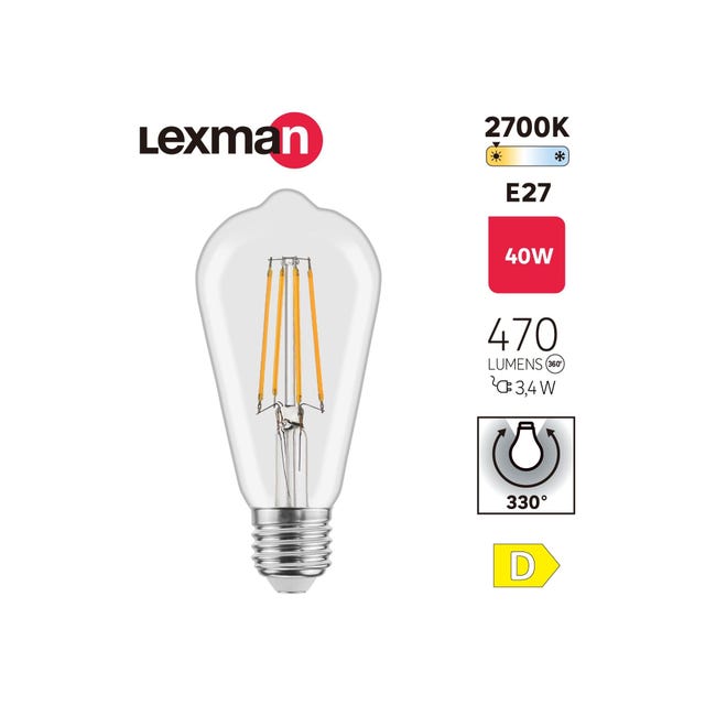 Żarówka dekoracyjna LED E27 3,4 W 470 lm Lexman