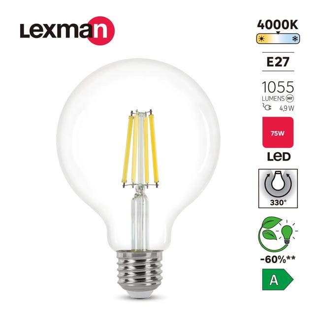 Żarówka dekoracyjna LED E27 4,9 W 1055 lm Lexman