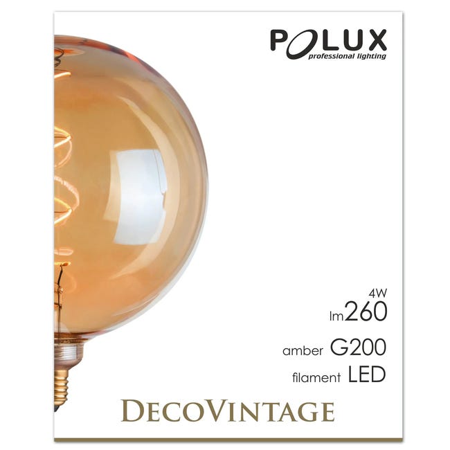 Żarówka dekoracyjna LED E27 4 W 260 lm bursztynowa Polux