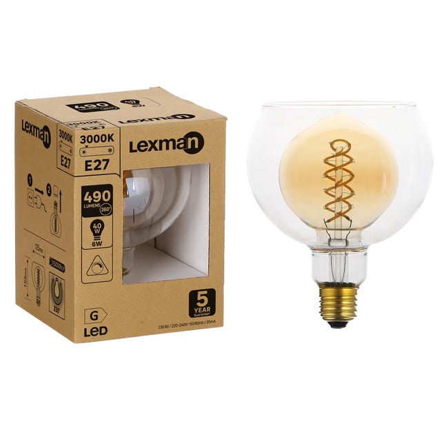 Żarówka dekoracyjna LED E27 6 W = 40 W 490 lm Lexman